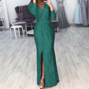 Chic Wrap Dress with Stylish Leg Slit