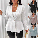 Chic Women's Blazer with Textured Knit Design