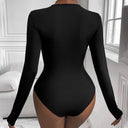 Women's Long-Sleeved Bodysuit with Trendy Knot Accent