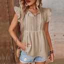 Ruffled Women's Blouse in Textured Fabric
