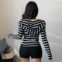 Chic Women's Zippered Blouse with Hood