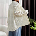 Jacquard Pattern Women's Blouse for Everyday Style