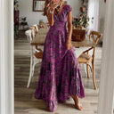 Bohemian Maxi Dress with Flared Hem