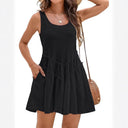 Ruffled Pocketed Women's Dress for Everyday Wear