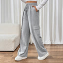 Women's Cargo Pants with Elastic Waist and Side Pockets