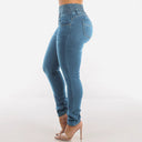 High-Waist Skinny Jeans with Stretchy Band