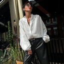 Chic Oversized Blouse in Structured Fabric