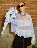 Chic Women's Ruffle Top with Stylish Accents