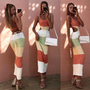 Trendy Maxi Skirt with Cut-Out Design & Stripes