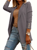 Chic Women's Blazer with Glamorous Buttons