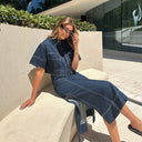 Chic Women's Denim Skirt with Side Pockets