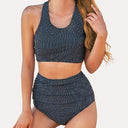 Chic Women's High-Cut Bikini Set with Ruching