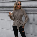 Chic Wrap Blouse with Voluminous Sleeves for Women