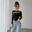 Chic Long Sleeve Bodysuit with Unique Cutouts