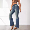 High Waist Flared Women's Jeans - Trendy Style