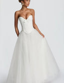 Off-Shoulder A-Line Wedding Dress with Tulle Skirt