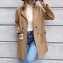 Chic Oversized Blazer Jacket with Double Button and Pocket Design
