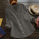 Women's Colorful Long Sleeve Blouse with Stylish Collar