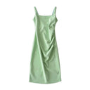 Chic Ruffle Detail Women's Midi Dress
