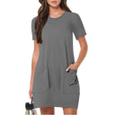 Stylish Women's T-Shirt Dress with Pockets