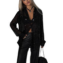 Plus Size Glitter Blouse for Women
