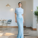 Chic Maxi Dress with Decorative Draping for Women
