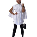 Chic Ruffle Sleeve Women's Shirt Dress with Waist Belt