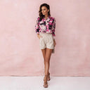 Floral Ruffle Women's Blouse for Stylish Elegance
