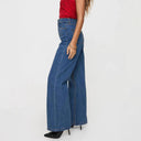 High-Waist Wide Leg Jeans with Chic Waist Design
