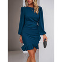 Chic Cocktail Dress with Puff Sleeves for Women