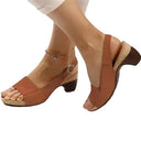Ladies Comfortable Heeled Sandals with Anatomical Footbed and Elegant Strap by Heidi-Mode