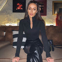 Chic High Neck Long Sleeve Bodysuit for Women