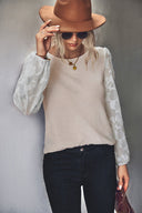 Chic Women's Top with Sheer Sleeve Design