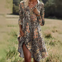 Chic Women's V-Neck Dress with Side Slit