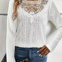 Ladies' Blouse with Lace Inserts & Eyelet Design