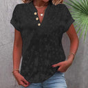 Floral Embroidered Women's V-Neck Blouse