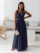 Chic Women's Wrap Dress with Waist Belt