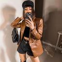 Chic Women’s Faux Leather Blazer