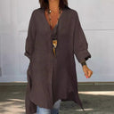 Woman’s Asymmetrical Linen Tunic with Chic Accents