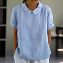 Classic Collar Short Sleeve Women's Blouse