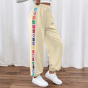 Floral Pattern Women’s Pants with Stretchy Waistband