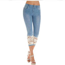 Lace-Embellished Women's Fitted Jeans