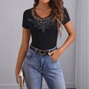 Artistic Embroidered Women's Bodysuit