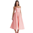 Chic Maxi Dress with Slim Straps and Flowing Skirt