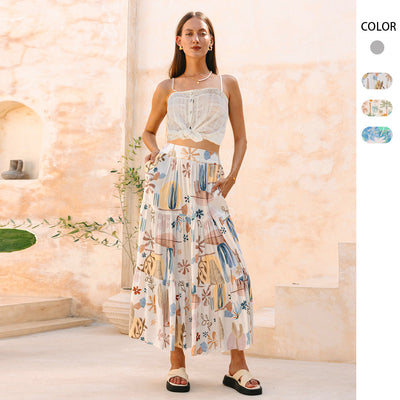 Floral Ruffled Skirt for Women