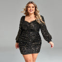 Glittering Puff Sleeve Mini Dress for Women