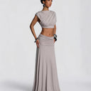 Chic Women’s Wrap Dress with Flowing Hem & Stylish Draping