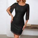 Chic Lace Dress with Glitter Accents