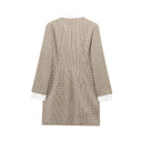 Chic Women's Checkered Blouse Jacket with Shawl Collar