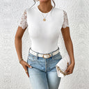 Lace Sleeve Women's Bodysuit - Chic Style